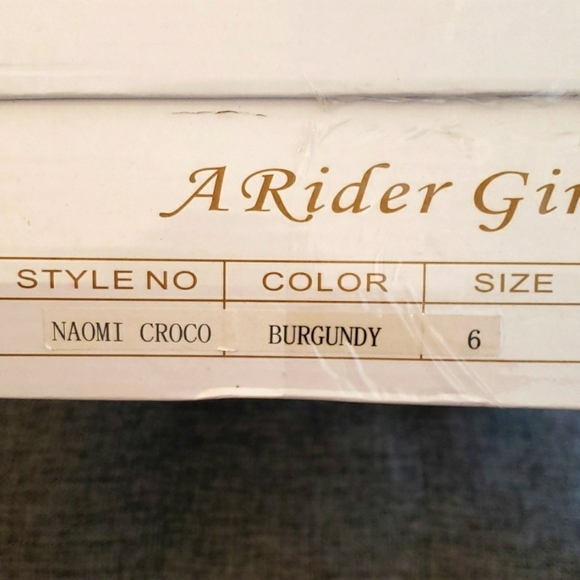 ARiderGirl Naomi Burgandy Western Croc Stacked Heel Pointed Toe Booties Size 6 - Picture 12 of 12